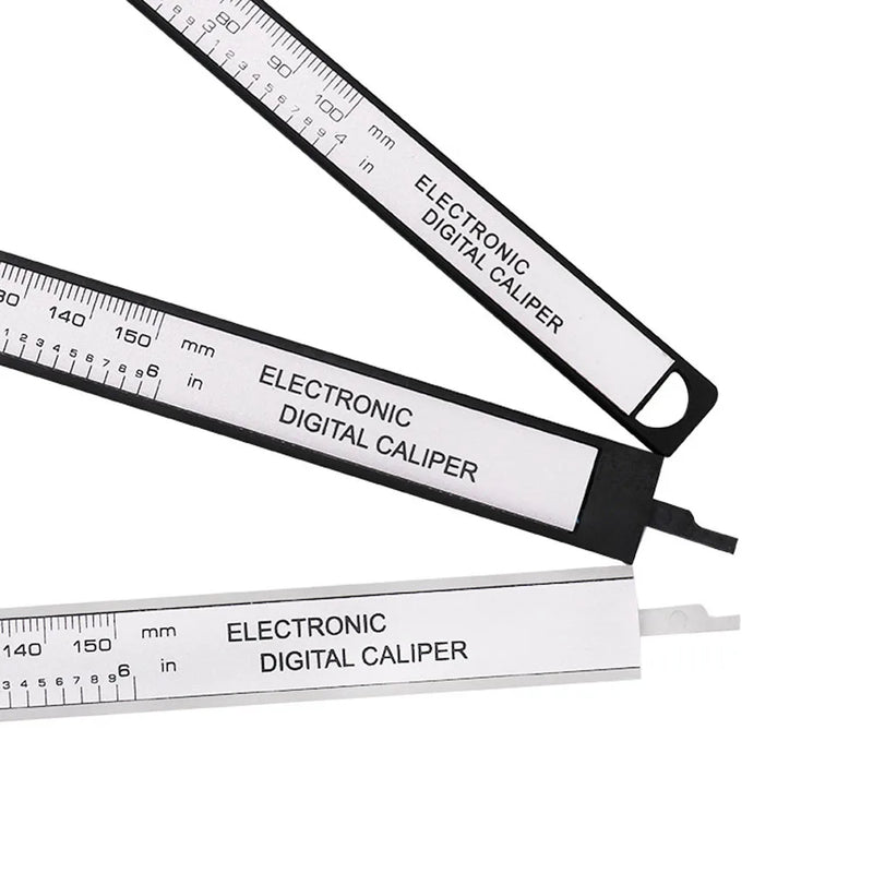 Paquímetro digital eletrônico de 150 mm e 100 mm, mostrador de fibra de carbono, paquímetro, micrômetro, ferramenta de medição, régua digital