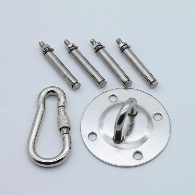 Suporte de suspensão de aço inoxidável para rede, suporte de teto, âncora, gancho para treinamento de academia, ioga aérea, balanço sexual, kit de suspensão