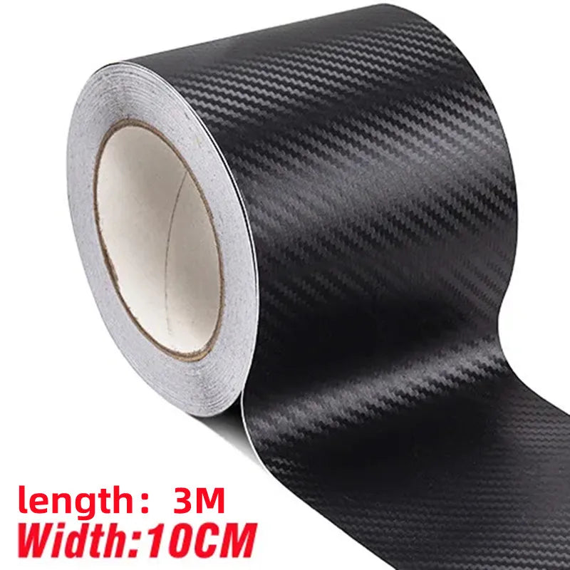 Película protetora de para-choque de porta de carro 3D de fibra de carbono nano 3M, adesivo protetor de soleira de porta de carro, preto, à prova d'água, fita anti-riscos