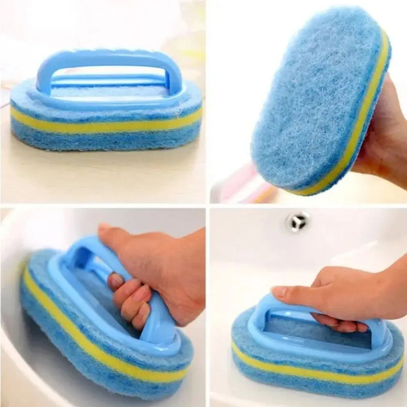 Escova de limpeza com cabo, esponja de cozinha, limpador espessante para azulejos de banheiro, removedor de manchas domésticas, ferramentas de limpeza