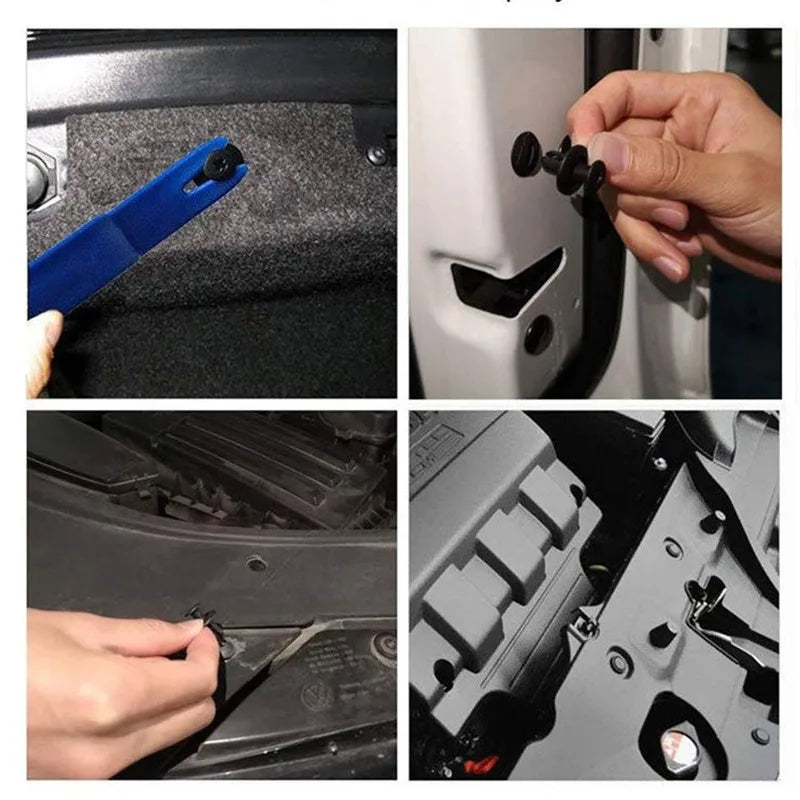 100 peças de rebites de plástico de 8 mm para fixação de para-choques de carro, rebites pretos, clipes de fixação de carro para Toyota Focus, Kia, Nissan, Yamaha
